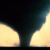 Horizontal cloud is ahead of tornado motion while near vertical cloud is behind. Seymour, Texas on April 10, 1979.

Photographer: D. Burgess NOAA